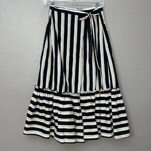 Who What Wear True Wrap Skirt striped Black/White/yellow Size 4
